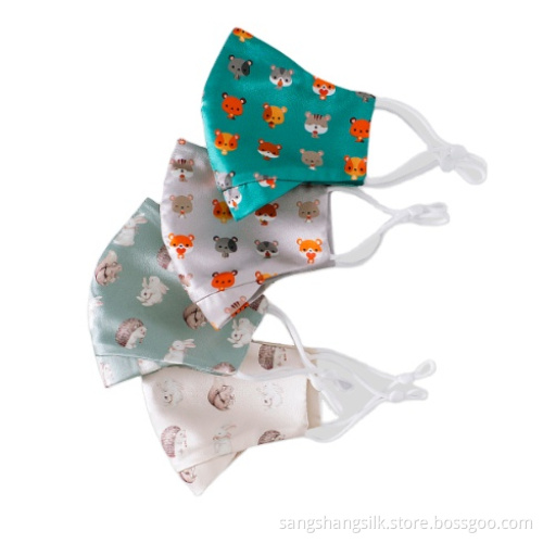 Fashionable breathable animal print silk face mask